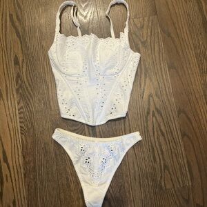 Victoria’s Secret eyelet bustier corset top and bottom set